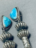 Advanced Workmanship Native American Navajo Turquoise Sterling Silver Hogan Earrings-Nativo Arts