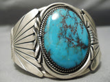 One Of Best Vintage Native American Navajo Old Morenci Turquoise Sterling Silver Bracelet-Nativo Arts