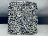 One Of The Most Detailed Ever Vintage Native American Navajo Leaf Bracelet-Nativo Arts