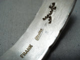 Heavy Signed Vintage Navajo Native American Sterling Silver Bracelet-Nativo Arts