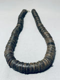 Native American One Of The Biggest Slab Shell Heishi Vintage Santo Domingo Necklace-Nativo Arts
