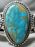 Stunning Vintage Native American Navajo Royston & Old Kingman Turquoise Silver Bracelet-Nativo Arts