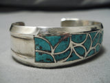 Exceptional Vintage Native American Navajo Turquoise Sterling Silver Bracelet Old-Nativo Arts