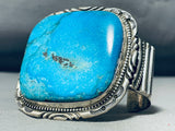One Of The Best Square Dturquoise Native American Navajo Sterling Silver Bracelet-Nativo Arts