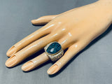 Lander Blue Turquoise Vintage Native American Navajo 14k Gold Ring Old-Nativo Arts
