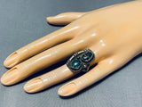 Amazing Vintage Native American Navajo Turquoise Sterling Silver Ring-Nativo Arts