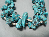 Chunky Nuggets Vintage Native American Navajo Turquoise Shell Authentic Necklace Old-Nativo Arts