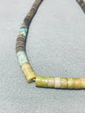 Native American Sensational Vintage Santo Domingo Serpentine Turquoise Sterling Silver Necklace-Nativo Arts