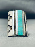 One Of The Most Unique Vintage Native American Zuni Turquoise Sterling Silver Ring-Nativo Arts