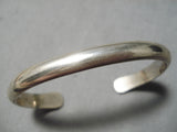 Thick Hand Tooled Vintage Native American Navajo Sterling Silver Bracelet Cuff Old-Nativo Arts