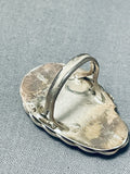 Gorgeous Vintage Native American Navajo Green Agate Sterling Silver Ring-Nativo Arts