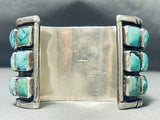 One Of The Best Vintage Native American Navajo Square Turquoise Sterling Silver Bracelet-Nativo Arts
