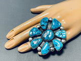 Cecil Atencio 58 Grams Powerful Vintage Native American Navajo Turquoise Ring-Nativo Arts