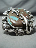 Massive San Felipe Native American 8 Turquoise Sterling Silver Gecko Ring-Nativo Arts