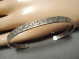 Native American Detailed Peshlakai Sterling Silver Hand Tooled Vintage Bracelet-Nativo Arts