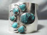 Huge Yazzie Turquoise Vintage Native American Navajo Sterling Silver Bracelet-Nativo Arts