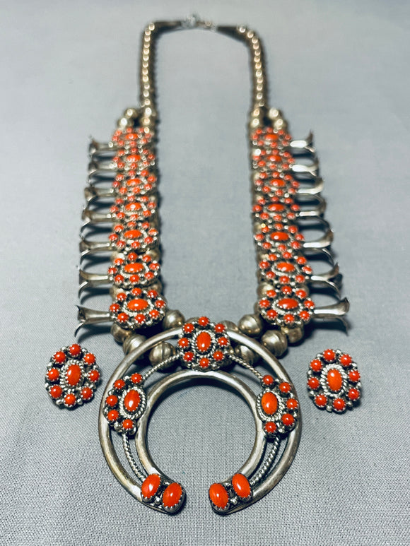 Navajo Red Mountain Squash Blossom Necklace — Cisco's Gallery
