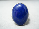 Impressive Navajo Lapis Sterling Silver Ring Native American-Nativo Arts