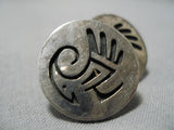 Tremendous Vintage Hopi Native American Sterling Silver Yowytewa Earrings-Nativo Arts