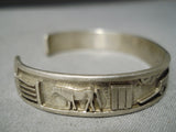 Exceptional Vintage Native American Navajo Sterling Silver Storyteller Bracelet-Nativo Arts