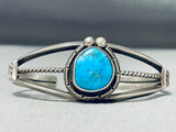 Marvelous Vintage Native American Navajo Morenci Turquoise Sterling Silver Bracelet-Nativo Arts