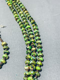 Incredible Vintage Native American Navajo Green Turquoise Sterling Silver Necklace-Nativo Arts