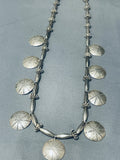 Absolutely Gorgeous Vintage Native American Navajo Sterling Silver Concho Necklace-Nativo Arts
