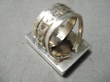Astonishing Modern Native American Navajo Turquoise Inlay Sterling Silver Ring-Nativo Arts