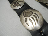 So Detailed!! Vintage Native American Navajo Sterling Silver Overlay Concho Belt Old-Nativo Arts