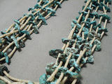 One Of Best Vintage Native American Navajo Green Nugget Necklace Heishi Old-Nativo Arts