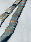 Native American Huge Detailed Vintage Gold Sterling Silver Signed Hand Tooled Concho Belt-Nativo Arts