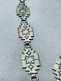 The Finest Vintage Native American Navajo Bear Rug Sterling Silver Hand Tooled Necklace-Nativo Arts
