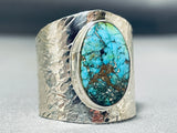 Marvelous Native American Navajo 8 Turquoise Sterling Silver Ring-Nativo Arts