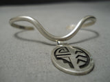 Rare Frank Lahaleon Waving Native American Hopi Vintage Sterling Silver Bracelet Old-Nativo Arts