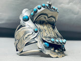 Saddle Completely Handmade Native American Navajo Turquoise Sterling Silver Bracelet Cuff-Nativo Arts