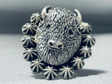 Amazing Native American Navajo Sterling Silver Buffalo Ring-Nativo Arts