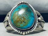 Phenomenal Vintage Native American Navajo Pilot Mountain Turquoise Sterling Silver Bracelet-Nativo Arts