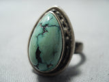Superior Vintage Native American Navajo Damale Turquoise Sterling Silver Ring Old-Nativo Arts