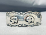 Native American Bear Love Vintage Navajo Sterling Silver Cloud Bracelet-Nativo Arts
