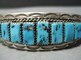Museum Stepping Stone Vintage Native American Navajo Turquoise Sterling Silver Bracelet Old-Nativo Arts