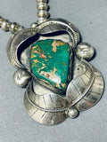Rare Longer 30 Inch Vintage Native American Navajo Royston Turquoise Sterling Silver Necklace-Nativo Arts