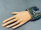 The Best Vintage Native American Navajo Green Spiderweb Turquoise Sterling Silver Watch Bracelet-Nativo Arts