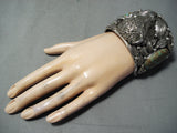 Heavy 200 Gram Buffalo Roystn Turquoise Sterling Silver Native American Bracelet-Nativo Arts