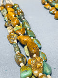 Native American One Of The Best Vintage Santo Domingo Green Turquoise Heishi Necklace-Nativo Arts