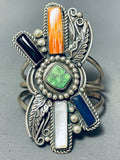 One Of The Most Funky Vintage Native American Navajo Turquoise Sterling Silver Bracelet-Nativo Arts