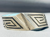 Important Vintage Native American Navajo Side Inlay Turquoise Sterling Silver Bracelet-Nativo Arts