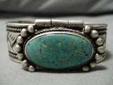 Museum Quality! Vintage Native American Navajo Turquoise Sterling Silver Locket Bracelet Old-Nativo Arts