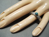 Classic Vintage Native American Navajo Royston Turquoise Sterling Silver Open Ring-Nativo Arts