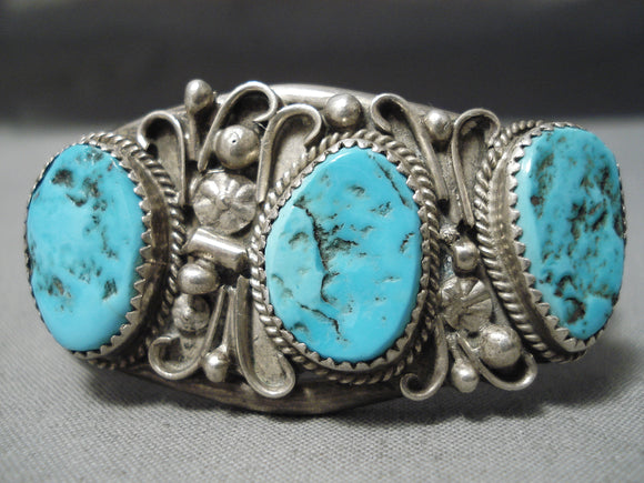 Amazing Vintage Native American Navajo Turquoise Sterling Silver