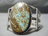 One Of The Best Vintage Native American Navajo #8 Turquoise Sterling Silver Bracelet Old-Nativo Arts
